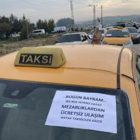 Hatay’da taksiciler mezarlığa gidenlerden ücretsiz götürüyor